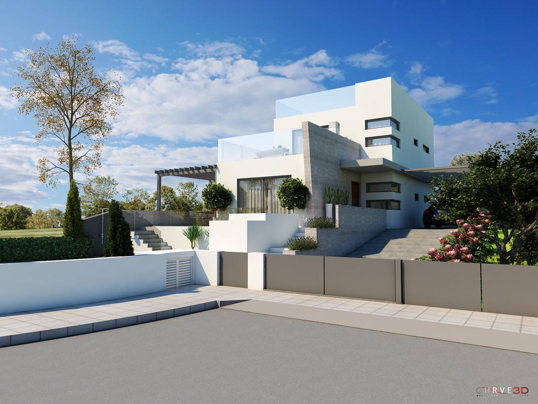 Modern House with Roof Balcony