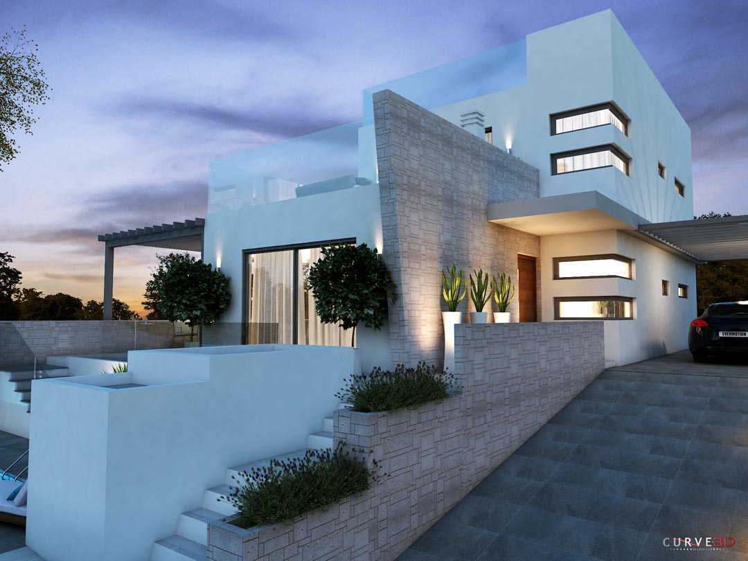 Modern House with Roof Balcony