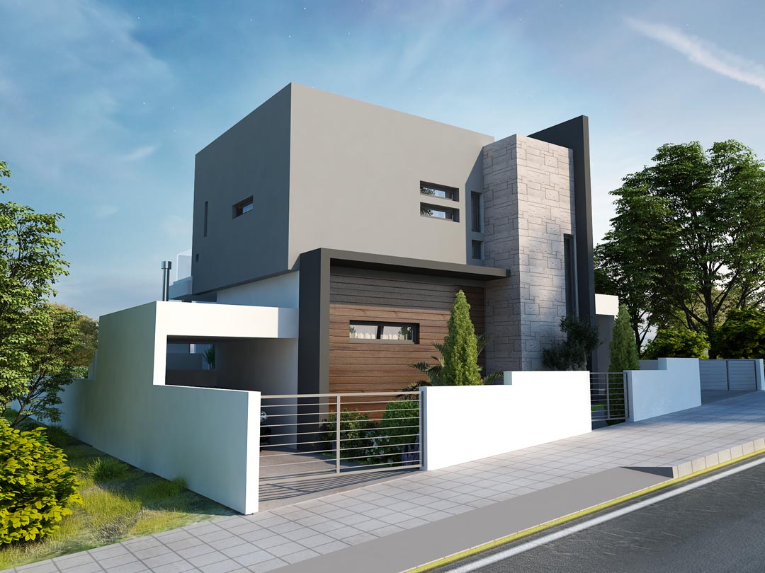 Modern House with Two Garages